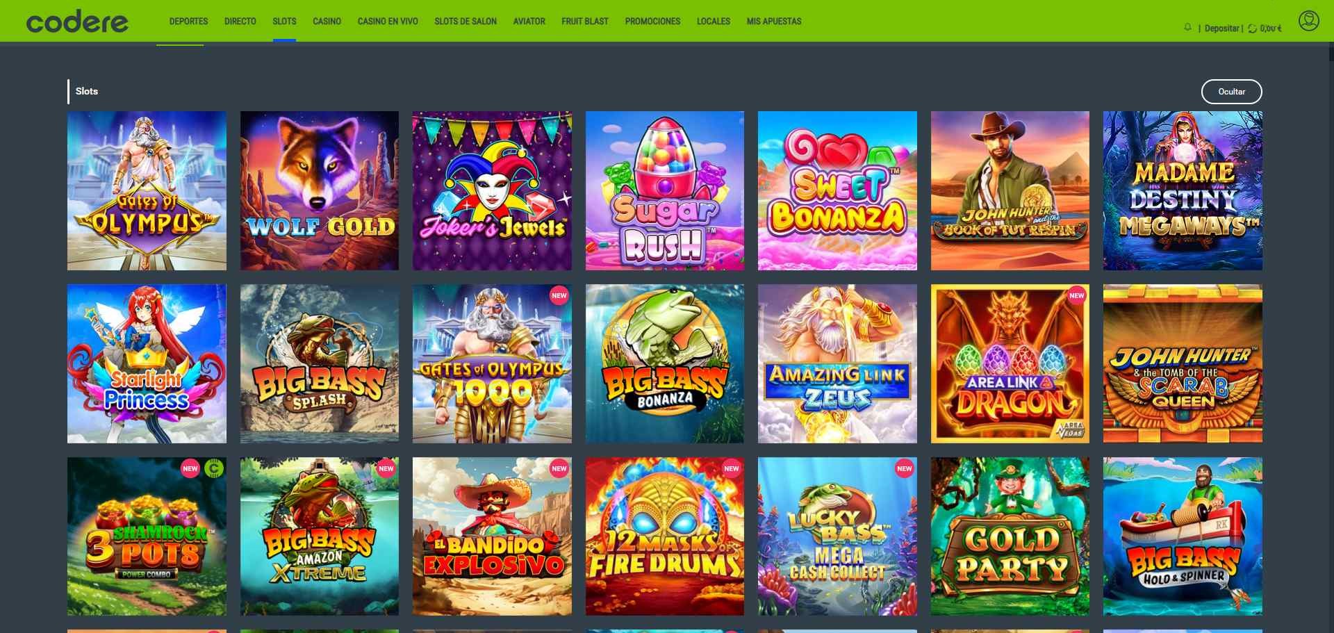 Codere interface