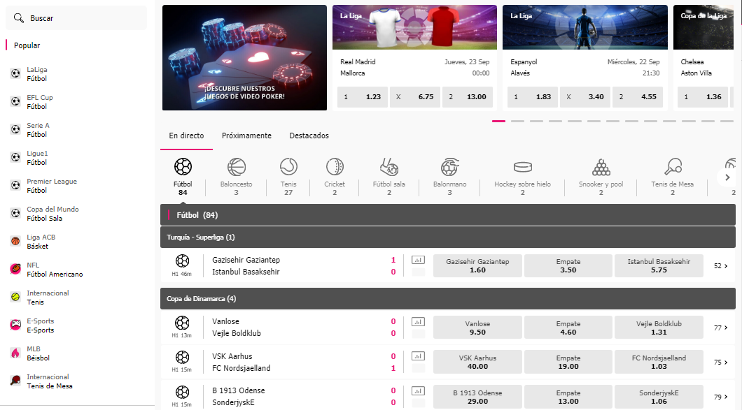 Wanabet interface